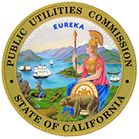 Insignia for the California Public Utilities Commission women-owned business enterprise certification.