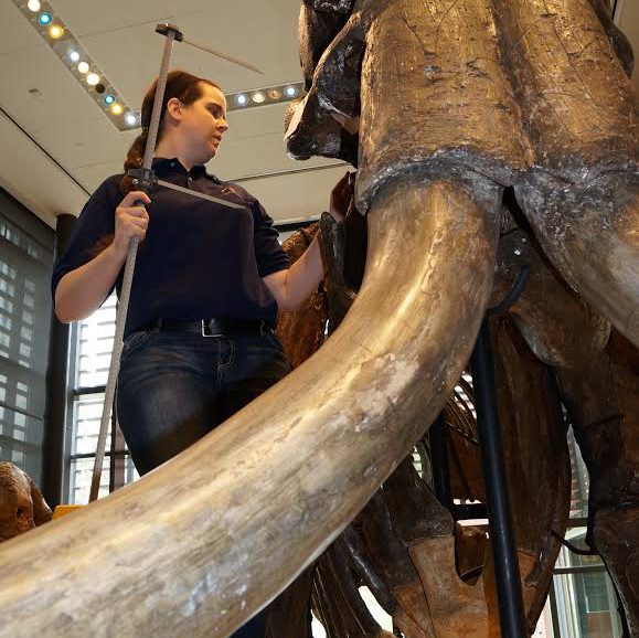 Ashley with a mammoth tusk