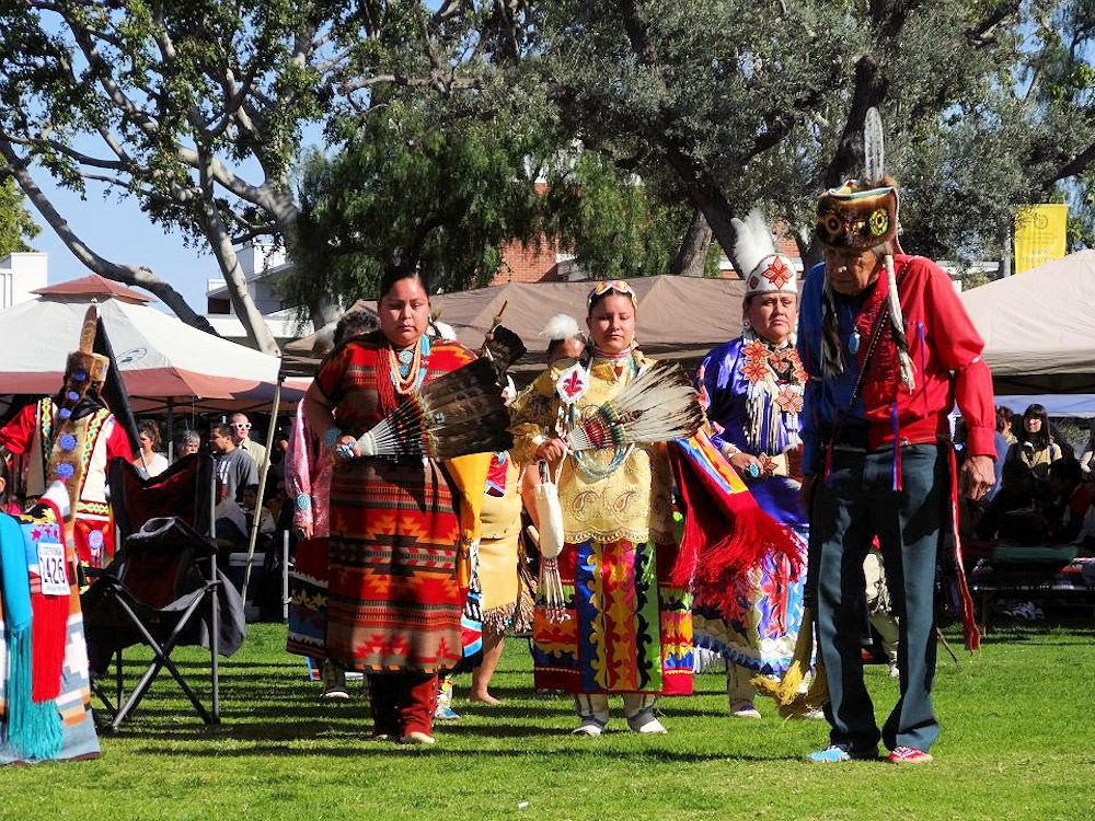 Representatives of the Tongva Nation during an outdoor event. 