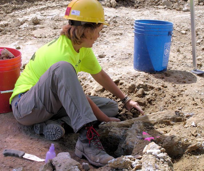 A Cogstone archeologist performing an excavation.